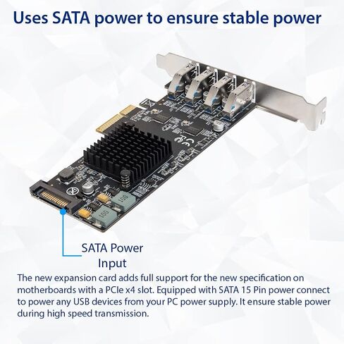 IO CREST USB-C 3.2 Gen 2x2 Type-C 20 Gbps PCI-e Gen 3 x4 Expansion Card SATA Powered ASMedia ASM3242 in Saudi Arabia
