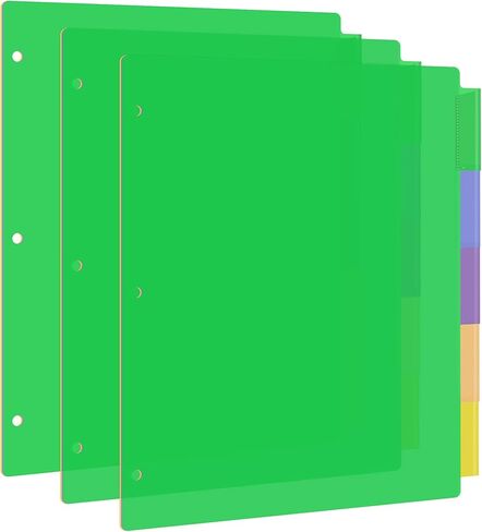 أمازون بيسيكس 3 فواصل حلقات مع 8 علامات تبويب، فواصل بلاستيكية، حزمة من 12 مجموعة (إجمالي 96 فواصل)، أخضر in Kuwait