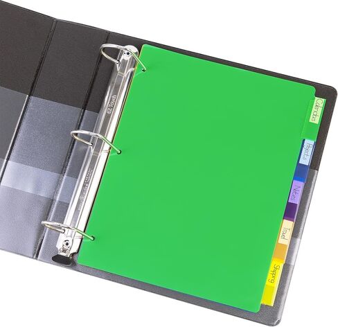 أمازون بيسيكس 3 فواصل حلقات مع 8 علامات تبويب، فواصل بلاستيكية، حزمة من 12 مجموعة (إجمالي 96 فواصل)، أخضر in Kuwait