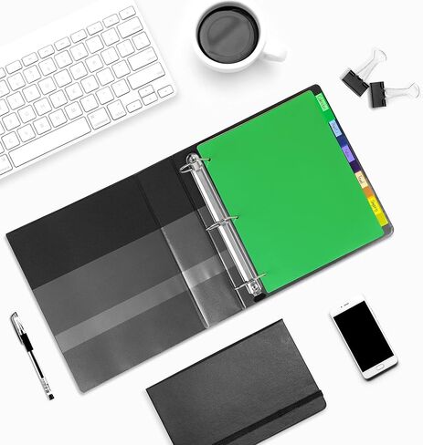 أمازون بيسيكس 3 فواصل حلقات مع 8 علامات تبويب، فواصل بلاستيكية، حزمة من 12 مجموعة (إجمالي 96 فواصل)، أخضر in Kuwait