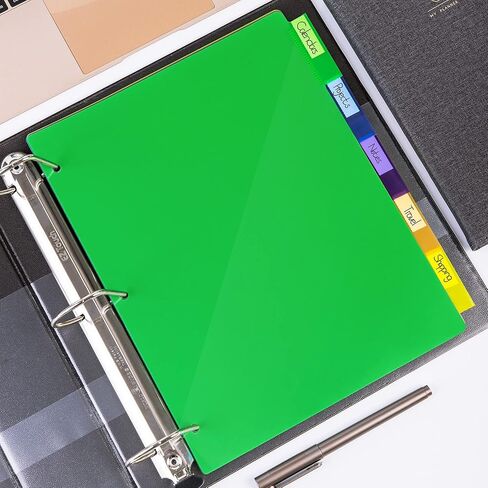 أمازون بيسيكس 3 فواصل حلقات مع 8 علامات تبويب، فواصل بلاستيكية، حزمة من 12 مجموعة (إجمالي 96 فواصل)، أخضر in Kuwait