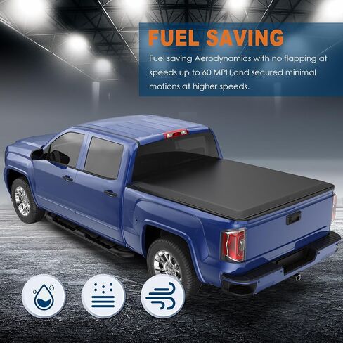 غطاء تونيو رباعي ناعم بطول 6.5FT متوافق مع 2007-2013 Chevy Silverado 1500 /GMC Sierra 1500 Fleetside On Top -78 بوصة in Kuwait