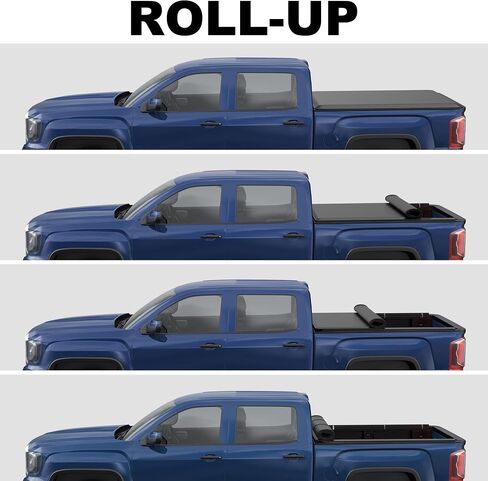 Quad Soft 6.5FT Truck Bed Tonneau Cover Compatible for 2007-2013 Chevy Silverado 1500 /GMC Sierra 1500 Fleetside On Top -78 Inch in Saudi Arabia