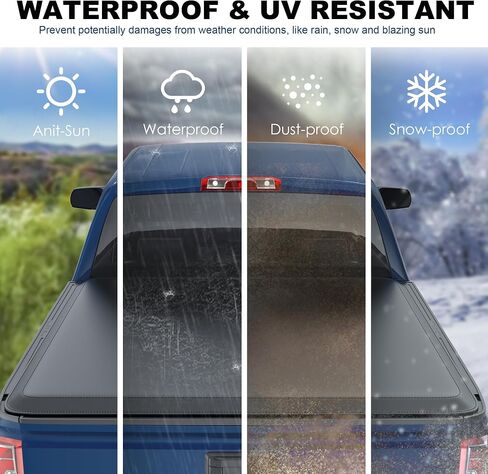 Quad Soft 6.5FT Truck Bed Tonneau Cover Compatible for 2007-2013 Chevy Silverado 1500 /GMC Sierra 1500 Fleetside On Top -78 Inch in Saudi Arabia