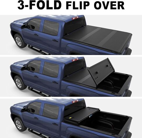 Quad Soft 6.5FT Truck Bed Tonneau Cover Compatible for 2007-2013 Chevy Silverado 1500 /GMC Sierra 1500 Fleetside On Top -78 Inch in Saudi Arabia