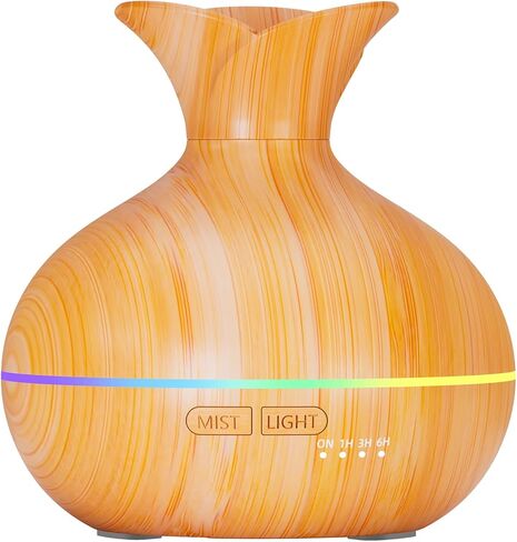 Essential Oil Diffusers for Home, 300ml Portable Small Aromatherapy Diffuser, Ultrasonic Diffusers for Essential Oils, Auto Shut-Off 4 Timers 15 Colors for Office Home (Yellow) in Kuwait