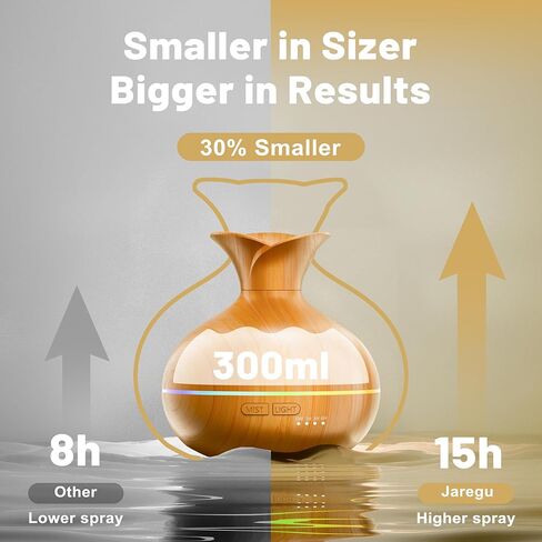 Essential Oil Diffusers for Home, 300ml Portable Small Aromatherapy Diffuser, Ultrasonic Diffusers for Essential Oils, Auto Shut-Off 4 Timers 15 Colors for Office Home (Yellow) in Kuwait