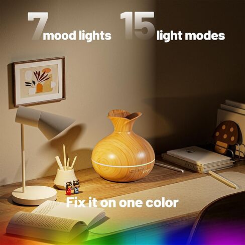 Essential Oil Diffusers for Home, 300ml Portable Small Aromatherapy Diffuser, Ultrasonic Diffusers for Essential Oils, Auto Shut-Off 4 Timers 15 Colors for Office Home (Yellow) in Kuwait