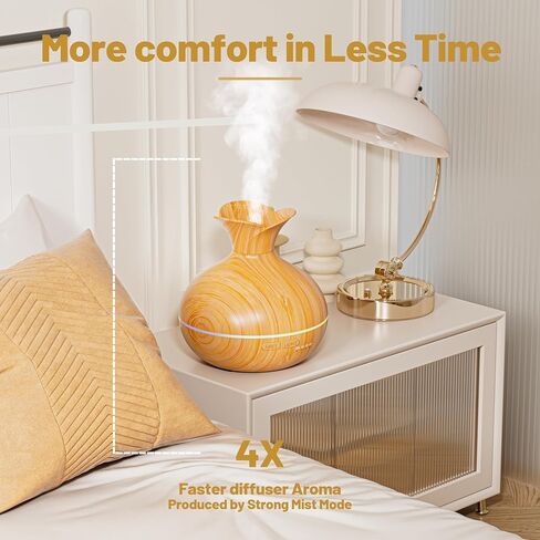 Essential Oil Diffusers for Home, 300ml Portable Small Aromatherapy Diffuser, Ultrasonic Diffusers for Essential Oils, Auto Shut-Off 4 Timers 15 Colors for Office Home (Yellow) in Kuwait