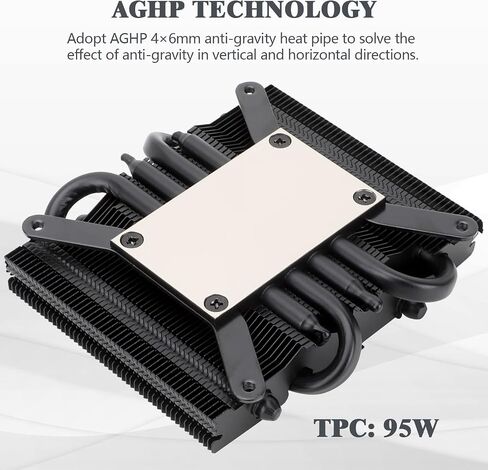 Thermalright AXP90 X36 مبرد وحدة المعالجة المركزية باللون الأسود، ارتفاع 36 مم، مروحة وحدة المعالجة المركزية TL-9015B رفيعة PWM، تقنية AGHP، مبرد وحدة المعالجة المركزية للكمبيوتر ITX، لـ AMD: AM4 AM5/Intel 1150/1151/1200/1700 in Saudi Arabia