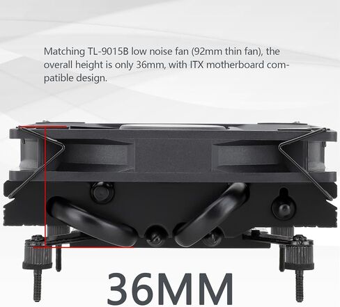 Thermalright AXP90 X36 مبرد وحدة المعالجة المركزية باللون الأسود، ارتفاع 36 مم، مروحة وحدة المعالجة المركزية TL-9015B رفيعة PWM، تقنية AGHP، مبرد وحدة المعالجة المركزية للكمبيوتر ITX، لـ AMD: AM4 AM5/Intel 1150/1151/1200/1700 in Saudi Arabia