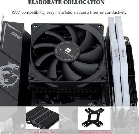 Thermalright AXP90 X36 مبرد وحدة المعالجة المركزية باللون الأسود، ارتفاع 36 مم، مروحة وحدة المعالجة المركزية TL-9015B رفيعة PWM، تقنية AGHP، مبرد وحدة المعالجة المركزية للكمبيوتر ITX، لـ AMD: AM4 AM5/Intel 1150/1151/1200/1700 in Saudi Arabia
