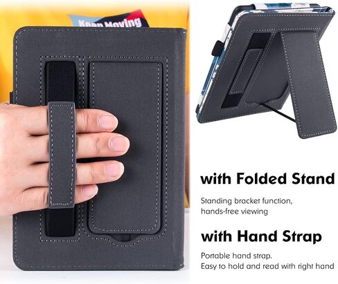 BOZHUORUI Stand Case for 6.8" Kindle Paperwhite (11th Generation - 2021) and Kindle Paperwhite Signature Edition - PU Leather Folio Sleeve Cover with Hand Strap/Auto Wake/Sleep, Apricot Blossom in Saudi Arabia