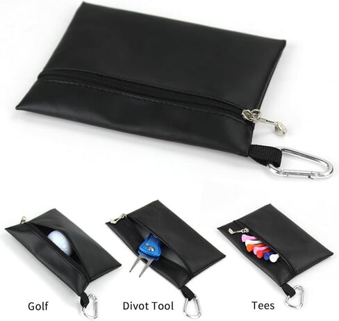 حقيبة تي شيرت جولف KOFULL، مقاس 5.91 × 4.45 بوصة بسحاب احترافي من البولي يوريثان، حقيبة حمل الكرة/حامل الكرة مع مشبك معدني، ملحقات حقيبة الجولف in Kuwait