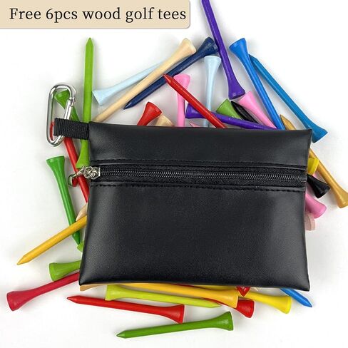 حقيبة تي شيرت جولف KOFULL، مقاس 5.91 × 4.45 بوصة بسحاب احترافي من البولي يوريثان، حقيبة حمل الكرة/حامل الكرة مع مشبك معدني، ملحقات حقيبة الجولف in Kuwait