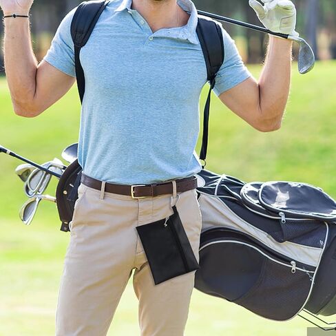 حقيبة تي شيرت جولف KOFULL، مقاس 5.91 × 4.45 بوصة بسحاب احترافي من البولي يوريثان، حقيبة حمل الكرة/حامل الكرة مع مشبك معدني، ملحقات حقيبة الجولف in Kuwait
