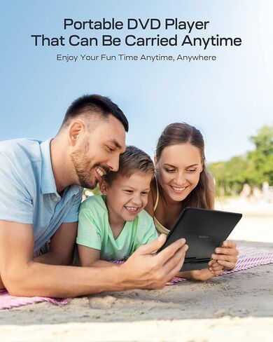 مشغل DVD محمول YOTON مقاس 9.5 بوصة، بطارية مدمجة لمدة 4-6 ساعات، شاشة HD دوارة 7.5 بوصة، للأطفال والسيارة، يدعم مزامنة الشاشة مع التلفزيون، ويدعم بطاقة SD/USB/تنسيقات الأقراص المتعددة in Kuwait