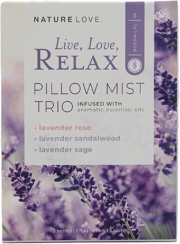 Pillow Mist Trio Infused with Aromatic Essential Oils | Soothing Blend for Restful Sleep, Calming, & Improved Mood | Lavender Rose, Lavender Sage, Lavender Sandalwood (2 oz Each) in Kuwait