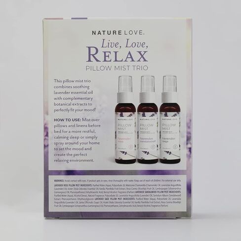 Pillow Mist Trio Infused with Aromatic Essential Oils | Soothing Blend for Restful Sleep, Calming, & Improved Mood | Lavender Rose, Lavender Sage, Lavender Sandalwood (2 oz Each) in Kuwait