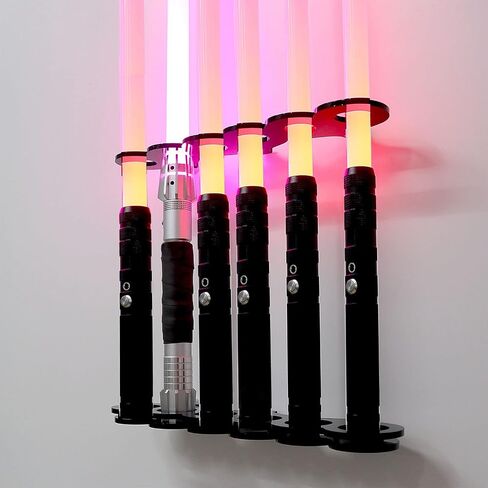 Lightsaber Stand Lightsaber Rack Wall Vertical Display Lightsaber Stand Light Saber Wall Mount Holder (Black 6 Holes) in Saudi Arabia
