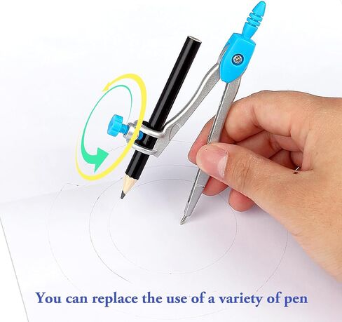 Compass Protractor Sset, Compass for Geometry Set, Protractor Set, 10 Pcs Geometry Kit Includes Protractor, Compass, Rulers, Eraser, Sharpener, Refills, Pencil for Drawings and Drafting in Saudi Arabia