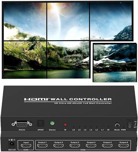 4K HDMI 2x3 وحدة تحكم جدار الفيديو 1080P HD المعالج HDMI 1.4 HDCP 1.4 يدعم 1x1، 1x2، 1x3، 1X4، 1x5، 2x1، 2x2، 2x3، 3x1، 3x2، 4x1، 4x2، 5x1 مع 1 مدخل HDMI 6 مخرج HDMI in Saudi Arabia
