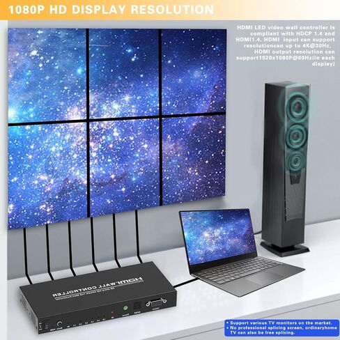 4K HDMI 2x3 وحدة تحكم جدار الفيديو 1080P HD المعالج HDMI 1.4 HDCP 1.4 يدعم 1x1، 1x2، 1x3، 1X4، 1x5، 2x1، 2x2، 2x3، 3x1، 3x2، 4x1، 4x2، 5x1 مع 1 مدخل HDMI 6 مخرج HDMI in Saudi Arabia