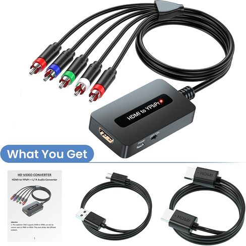 محول HDMI إلى مكون، محول 1080P HDMI إلى YPbPr، محول مكونات HDMI لـ DVD/STB/PS3/PS4 للعرض على التلفزيون التقليدي مع إدخال المكونات (لا يدعم 4k) in Saudi Arabia
