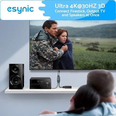 جهاز استخراج الصوت HDMI المحمول من eSynic 4K HDMI Audio Extractor ABS HDMI إلى محول الصوت التوصيل والتشغيل محول HDMI إلى 3.5 مم مع كابل 3.5 مم إلى RCA يدعم 4K@30 هرتز/1080 بكسل لتجربة مشاهدة ممتازة in Kuwait
