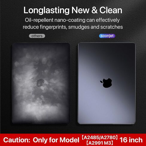 متوافق مع حافظة MacBook Pro 16 بوصة 2023-2021 M3 Pro/Max A2991 M2 A2780 M1 A2485 [يطابق اللون الأصلي بنسبة 100%] [رفيع علمي] غطاء حماية صلب للكمبيوتر المحمول - أسود شفاف in Saudi Arabia