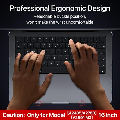 متوافق مع حافظة MacBook Pro 16 بوصة 2023-2021 M3 Pro/Max A2991 M2 A2780 M1 A2485 [يطابق اللون الأصلي بنسبة 100%] [رفيع علمي] غطاء حماية صلب للكمبيوتر المحمول - أسود شفاف in Saudi Arabia