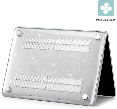 BlueSwan Compatible for 2022-2024 MacBook Air 13 inch Case M3 M2 A3113 A2681, for 13.6" Sparkly Hard Shell Case&Keyboard Cover&Storage Bag&Polishing Cleaning Cloth, Glitter Clear in Kuwait