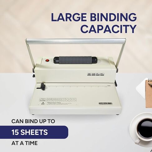 PrintFinish Coilbind S15 مع أداة إدخال الملف الكهربائي، آلة تثقيب وتجليد يدوية 4:1 - ربط العروض التقديمية والمستندات بشكل احترافي - طلاء الطباعة - آلة قوية ومتينة in Saudi Arabia