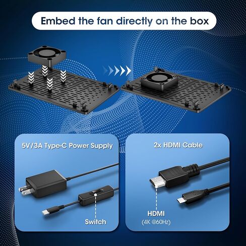 RasTech Raspberry Pi 4 4GB Model B 1.5GHz Quad-core Cortex-A72 64-bit,Support Dual 4K Display,PoE Enable,40-pin GPIO,Wireless LAN 2.4 GHz,Bluetooth 5.0,USB-C Power Supply Port in Kuwait