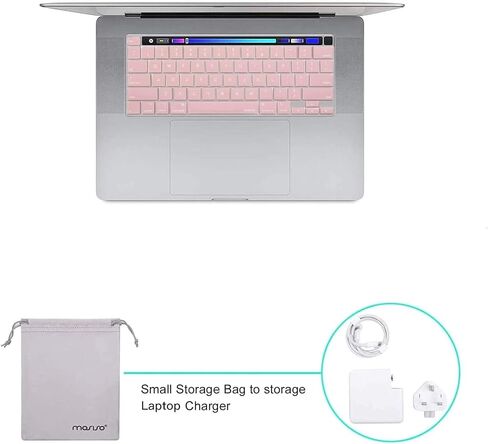 MOSISO Compatible with MacBook Pro 16 inch Case 2020 2019 Release A2141 with Touch Bar Touch ID, Protective Plastic Hard Shell Case & Keyboard Cover & Screen Protector & Storage Bag, Black in Kuwait