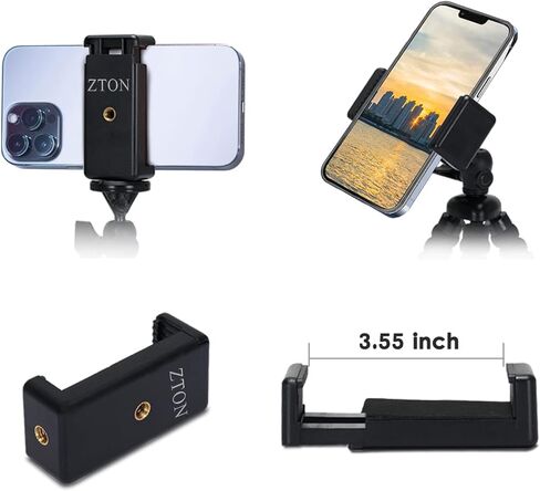 حامل ثلاثي القوائم مرن للهاتف الخلوي الصغير، حامل الهاتف المحمول ZTON قابل للتعديل، حامل الأخطبوط العالمي لهواتف iPhone وSamsung والكاميرا (S-أسود) in Kuwait