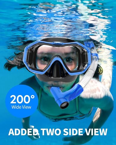 Bairuifu Kids Swim Goggles for Kids 4-16, Anti-Shattered Lens / Anti-Fog / 180° Panoramic View / Kids Swimming Goggles with Nose Cover in Saudi Arabia