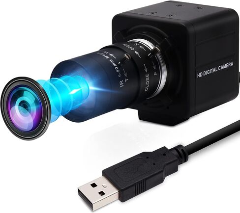 كاميرا USB 1080 بكسل عالية السرعة 260 إطارًا في الثانية 5-50 مم 10X عدسة تكبير بصري 2 ميجابيكسل USB كاميرا ويب يدوية تكبير وتصغير عن قرب، كاميرا جولف سوينغ لمؤتمر الكمبيوتر UVC لـ Raspberry Pi Windows Mac in Kuwait