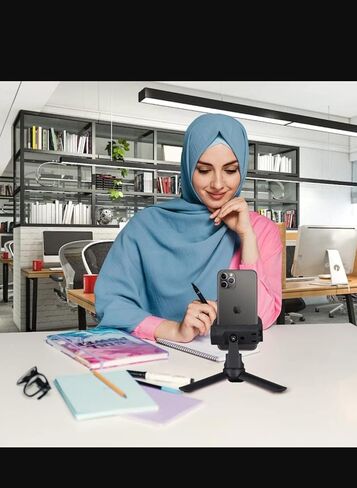 iPhone Desk Stand | Stream & Watch Movies in Bed | Fits Cellphones 2.3-3.4" Wide, (Black) in Kuwait