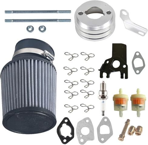 62 مللي متر محول مرشح الهواء مدخل شرارة التوصيل عدة ل المفترس 212cc 6.5 HP GX160 GX200 دراجة نارية سكوتر ATV الترابية دراجة رمادي in Kuwait