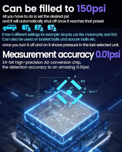 yantu ac/dc السلكية منفاخ الإطارات للمنزل 110 فولت والسيارة 12 فولت، مضخة الإطارات الكهربائية للإطارات، اسطوانة مزدوجة 2x التضخم، مقياس ضغط الإطارات مع شاشة رقمية 8.3 بوصة للدراجات / بيك اب / سيارات الدفع الرباعي in Kuwait