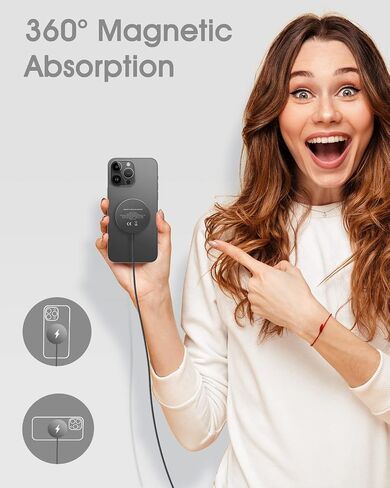 Magnetic Charging Pad for iPhone 15/14/13/12, Magnetic Wireless Charger Compatible with iPhone 15/14/13/12 Pro/Max/Plus/Mini, Fast Charging Station for AirPods 3 Pro 2 in Saudi Arabia