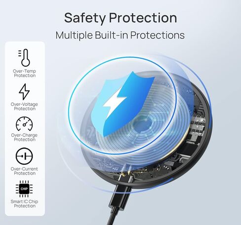 Wireless Charger for Thick Cases of 10MM/Popsocket/OtterBox, Phone Charger Pad, 15W Max Wireless Charging Pad Compatible with iPhone 15 Pro Max/14/13/12/11/Samsung Galaxy S23 (with Adapter) in Saudi Arabia