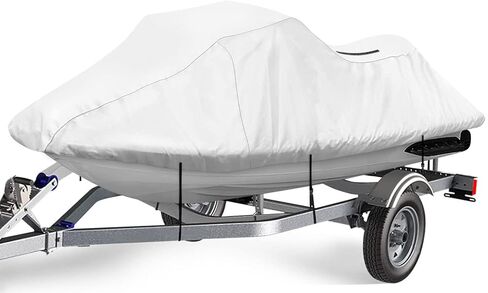 غطاء iCOVER الشخصي للمركبات المائية - غطاء جت سكي مقاوم للماء شديد التحمل وقابل للقطر لـ Seadoo Kawasaki Yamaha Wave Runner، يناسب موديلات PWC التي يصل طولها إلى 113 بوصة in Kuwait