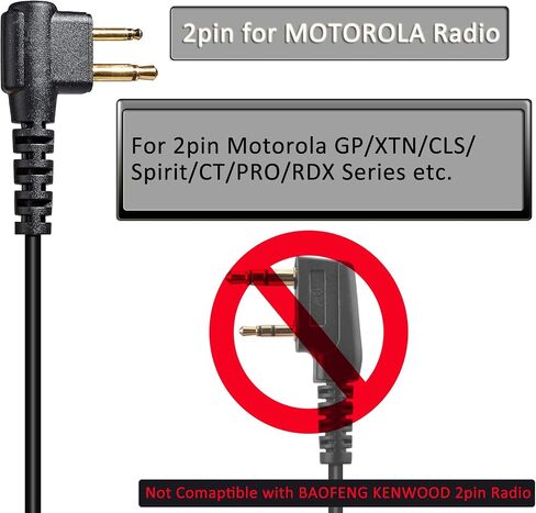 HYS 1 Wire CLS1110 CLS1410 Radio Earpiece with Mic, Law Enforcement Surveillance Kit Acoustic Tube Headset for CP200D CP100D R2 CP185 BPR40 DTR700 DTR650 RDU4100 RMU2040 RMU2080D Motorola Radio in Saudi Arabia