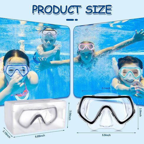 Hoolerry 4 Pcs Kids Swim Goggles with Nose Cover for 3-8 No Leak Tempered Glass Snorkel Dive Mask Anti Fog with Elastic Strap Clear Swimming Mask with Dive Mask Case for Diving Snorkeling, 4 Colors in Saudi Arabia