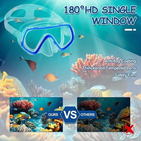 Hoolerry 4 Pcs Kids Swim Goggles with Nose Cover for 3-8 No Leak Tempered Glass Snorkel Dive Mask Anti Fog with Elastic Strap Clear Swimming Mask with Dive Mask Case for Diving Snorkeling, 4 Colors in Saudi Arabia