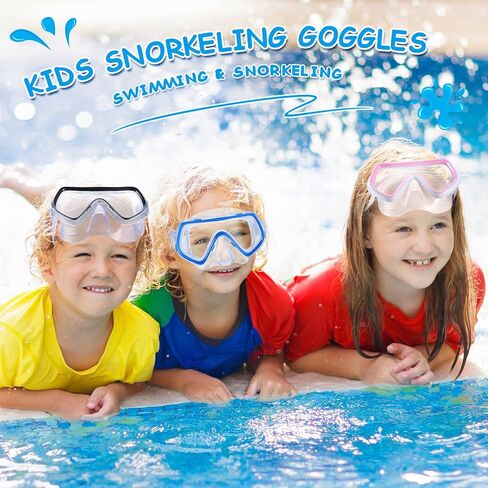 Hoolerry 4 Pcs Kids Swim Goggles with Nose Cover for 3-8 No Leak Tempered Glass Snorkel Dive Mask Anti Fog with Elastic Strap Clear Swimming Mask with Dive Mask Case for Diving Snorkeling, 4 Colors in Saudi Arabia