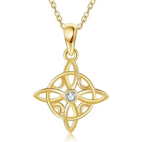 14K Solid Gold Pentagram/Skull Necklace for Women Real 14K Gold Pendant Necklace Christmas Jewelry Gifts for Women in Kuwait