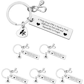 6PCS Certified Nursing Assistant Gift Nursing Gifts Nurse Keychain for Women Men CNA Certified Nursing Assistant Keychain Inspirational Gift for Registered Nurse Student Future Nurse Gift Keyring,